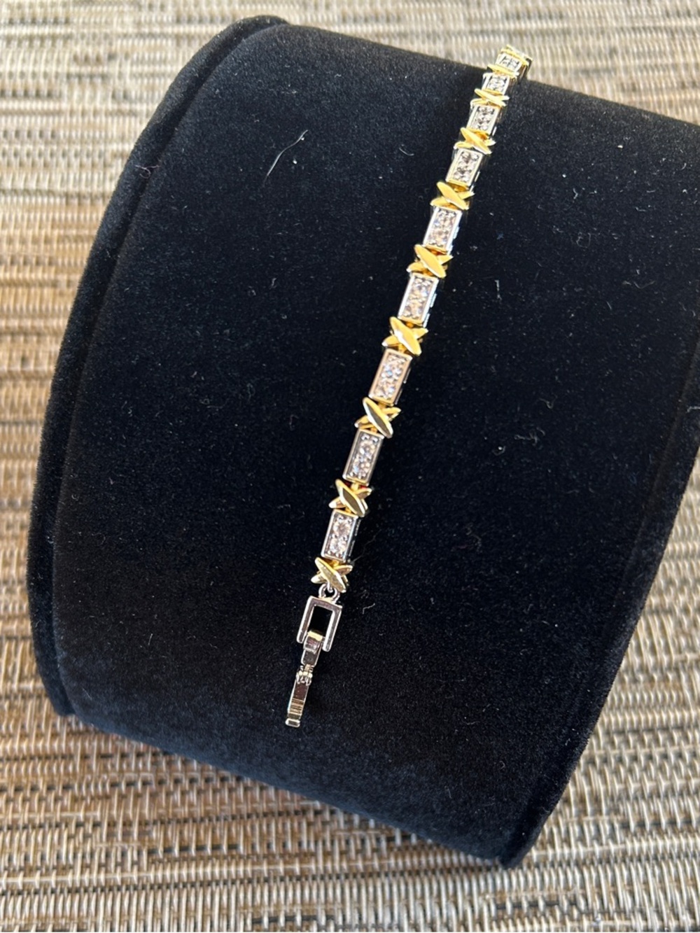 Two-Tone Gold & Silver Pavé Link Bracelet - Picture 5 of 5